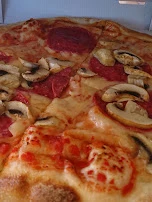 Pizza Salami Mit Frischen Pilzen